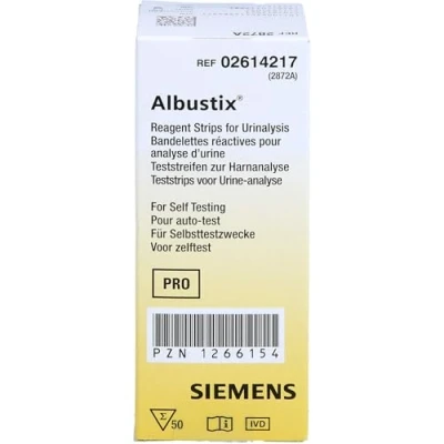 Abbildung von Albustix Teststreifen 50 St