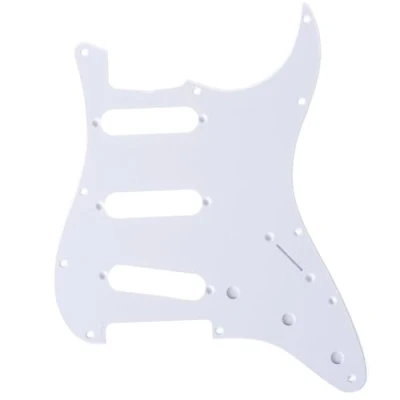 Abbildung von Musiclily Pro 11 Löcher SSS Vintage 60s 64 Strat Pickguard Gitarren Schlagbrett für American Stratocaster E Gitarre 1 lagig Weiß