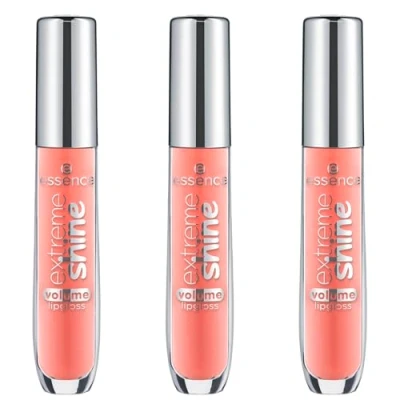 Abbildung von essence extreme shine volume lipgloss, Nr. 12, Nude, glänzend, strahlend frisch, transluzent, vegan, ölfrei, ohne Konservierungsstoffe, Parabene, 3er Pack (3x5ml)
