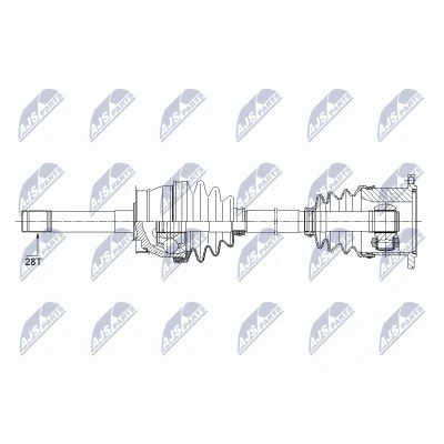 Abbildung von NTY NPW NS 086 Antriebswelle Vorderachse rechts, links 522 NISSAN: Pick Up, Pathfinder 2