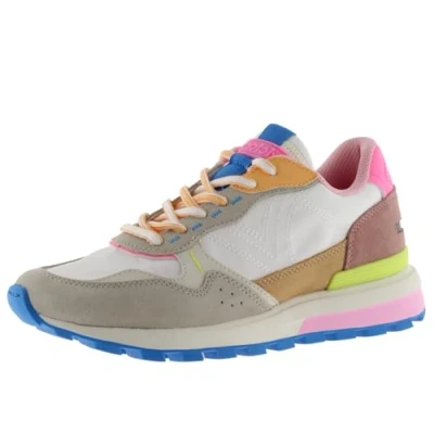 Abbildung von victoria Low Top Luna Nylon &amp; Mehrfarbige Spaltlederteile Gezahnte Sohle 1156110 für Damen Blanco 36
