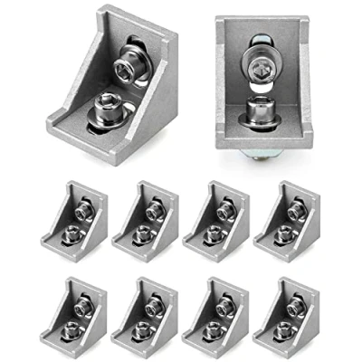 Abbildung von QWORK 10stk Befestigungsmaterial Winkel Befestigung , Aluprofil 40x40 Nut 8 Aluminium Aluprofil,für Wandhalter Montagematerial