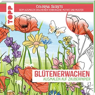 Abbildung von Colorful Secrets Blütenerwachen (Ausmalen auf Zauberpapier): Beim Ausmalen erscheinen verborgene Motive und Muster