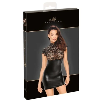 Abbildung von Kleid aus zarter Spitze (Top) und edlem Powerwetlook (Rock)