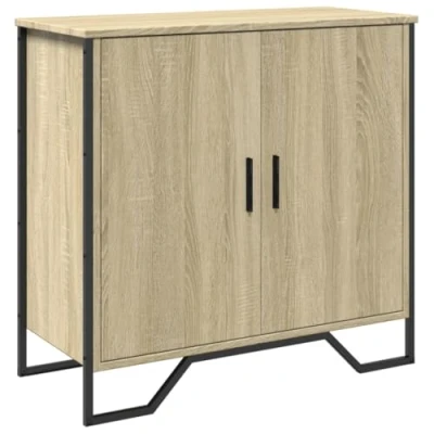 Abbildung von vidaXL Sideboard, Kommode mit Stauraum, Anrichte Schrank Metallbeine, Beistellschrank Mehrzweckschrank Highboard, Modern, Sonoma Eiche Holzwerkstoff