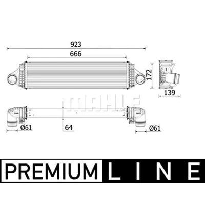 Abbildung von MAHLE ORIGINAL CI 550 000P Ladeluftkühler VOLVO: V40 Schrägheck