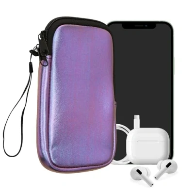 Abbildung von kwmobile Handytasche für Smartphones XXL 7&quot; Neopren Handy Hülle Metallic Lavendel Tasche 17,7 x 8,5 cm Innenmaße