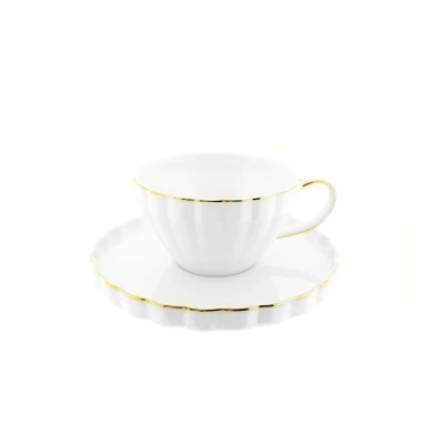 Abbildung von Almina Tasse Elegante Kaffeetassen Set mit Goldumrandung 200 ml aus Porzellan