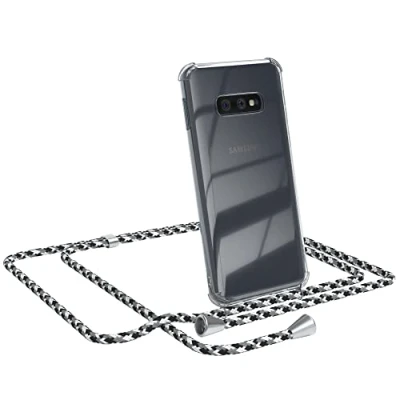 Abbildung von EAZY CASE Handykette kompatibel mit Samsung Galaxy S10e Handyhülle Umhängeband, Handykordel Schutzhülle, Silikonhülle, Hülle Band, Stylische Kette für Smartphone, Schwarz Camouflage