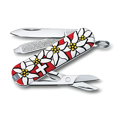 Abbildung von Victorinox Schweizer Taschenmesser Mini, Classic SD, Edelweiss, Schlüsselanhänger, Swiss Army Knife