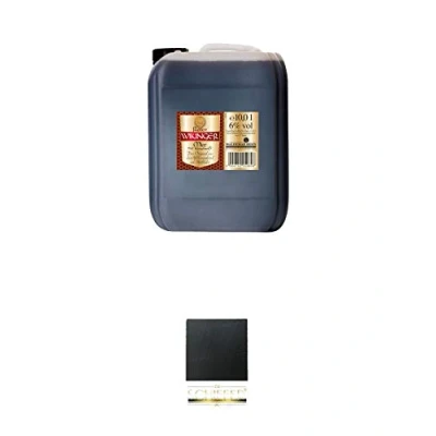 Abbildung von ROTER Wikinger Met 10 Liter Kanister + Schiefer Glasuntersetzer eckig ca. 9,5 cm Durchmesser