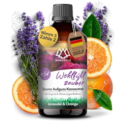 Abbildung von NORDHOLZ® Saunaaufguss [54 Sorten 15ml, 100ml, 250ml] Sauna Aufgussmittel für intensive &amp; erholsame Zubehör (#54 Wohlfühlzauber, 250ml)