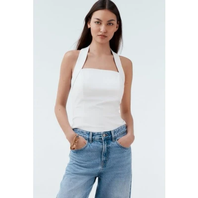 Abbildung von Next Halter NECK Top, Damen, Größe: 38, White