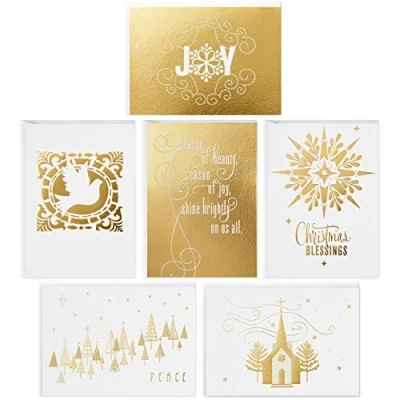 Abbildung von Hallmark Religious Boxed Christmas Cards Assortment, Gold Foil (48 with Envelopes)