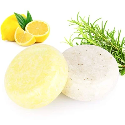 Abbildung von PHOGARY 2 Stücke Haar Shampoo Bar, Seife Verschiedene Duft Pflanzenessenz für trockenes u. Geschädigtes Haar, 3.88 oz (Rosmarin + Zitrone)