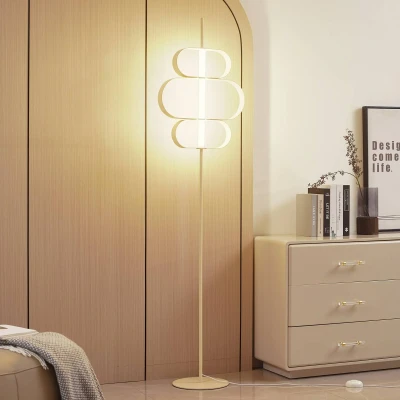 Abbildung von Lucande LED Stehleuchte Audrina, beige, Metall, dimmbar