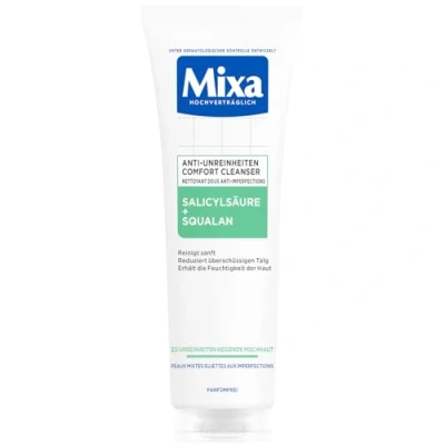 Abbildung von Mixa Anti Unreinheiten Comfort Cleanser, für zu Akne neigende und sensible Haut, Glättet das Erscheinungsbild der Poren, Mit Salicylsäure Squalan, Geeignet Gesicht &amp; Hals, Hypoallergen, 150 ml