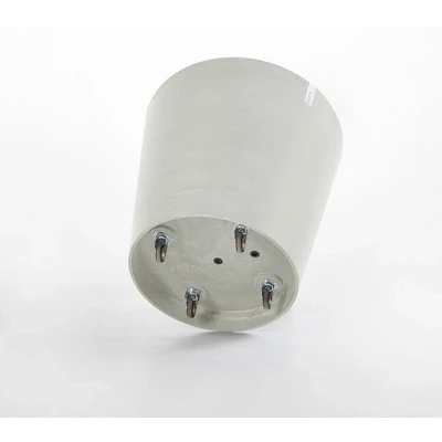 Abbildung von Ecopots Amsterdam rund 100 cm mit Rädern weiß grau Pflanze/Blumentopf