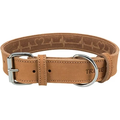 Abbildung von TRIXIE Hunde Halsband Rustic Fettleder &quot;Heartbeat&quot; braun