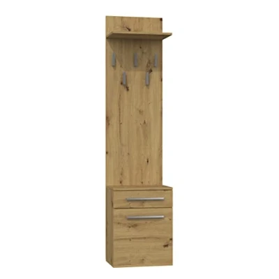 Abbildung von ADGO Duo Kleiderbügel, Schuhschrank, Kleiderbügel und Schrank für den Flur, Ideal Kleine Große Räume (Artisan Eiche)