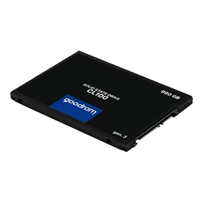 Abbildung von goodram SSD 960GB CL100 Gen.3 Solid State Drive mit SATA III Interface 3D TLC NAND Flash Speicherchips 2,5 Zoll zur Beschleunigung Ihres PCs bis zu 10 Mal Schwarz 960 GB