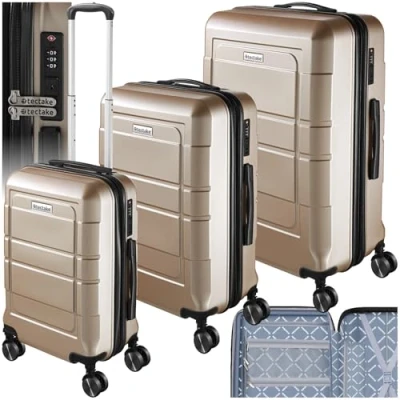 Abbildung von tectake Trolley Reisekofferset, 4 Rollen, 3 teilig aus robustem ABS Kunststoff