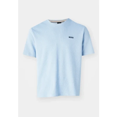 Abbildung von BOSS Waffle Nachtwäsche Shirt, Herren, Größe: Medium, Open blue
