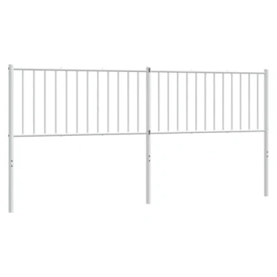 Abbildung von vidaXL Kopfteil, Bettkopfteil aus Stahl Metallkonstruktion, Betthaupt für Bett Metallbett Doppelbett, Bettzubehör Schlafzimmer, Metall Weiß 193cm