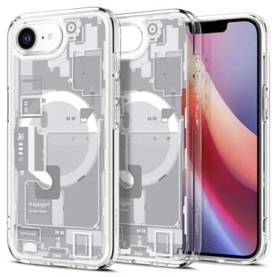 Abbildung von Spigen für iPhone 16e Hülle [Anti Vergilbung] Ultra Hybrid MagFit Case Handyhülle Transparent Dünn Slim Kompatibel mit MagSafe Zubehör Zero One White
