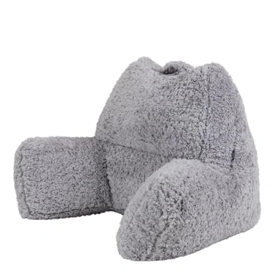 Abbildung von Icon Rückenlehne Lesekissen „Teddybär“, Grau, Flauschig mit Sitzsack Füllung, für Bett, Rückenstütze Tragegriff