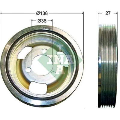 Abbildung von INA 544 0096 10 Kurbelwellenriemenscheibe 139,50 BMW: 1 Schrägheck, 3 Limousine, Touring, MINI: Countryman, Cabrio, PEUGEOT: 508 II SW