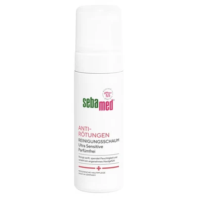 Abbildung von SEBAMED Anti Rötungen parfumfreier sanfter Reinigungsschaum, bei Rosacea, mindert im Gesicht, als Rosacea Gesichtspflege geeignet, für die Pflege und Reinigung von geröteter Haut,150 ml