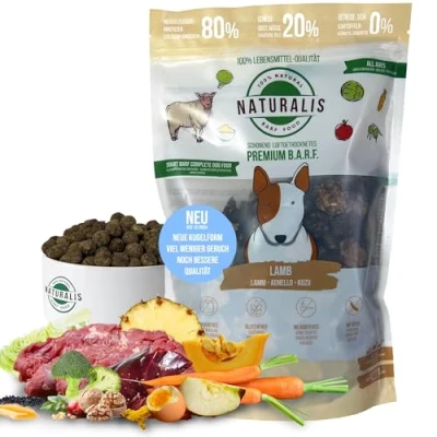 Abbildung von Naturalis Smart 80 Barf Trockenbarf Hundefutter 1 kg Lamm Alleinfuttermittel ohne Zusätze getreidefrei sojafrei glutenfrei hypoallergen