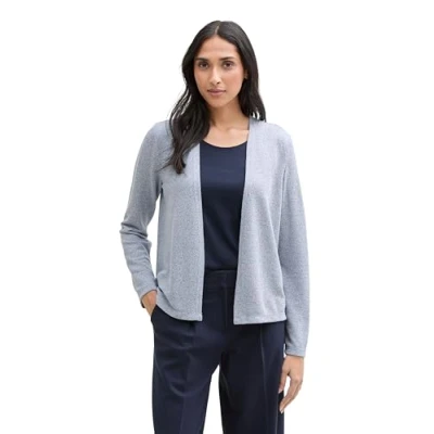 Abbildung von TOM Tailor Basic Strickjacke, Damen, Größe: Small, Celestial blue melange