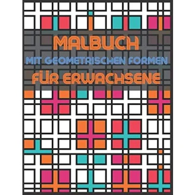 Abbildung von Malbuch mit geometrischen Formen für Erwachsene: färben und kreieren, Entspannung.