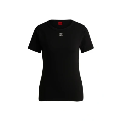 Abbildung von HUGO Deloris Tshirt basic, Damen, Größe: XS, Black