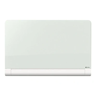 Abbildung von Nobo Glas Magnet Whiteboard mit kaschiertem Stiftehalter, 1260 x 710 mm, InvisaMount Befestigungssystem, Impression Pro, Brillantweiß, 1905192