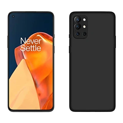 Abbildung von cofi1453® Silikon Hülle Basic kompatibel mit OnePlus 9R Case TPU Soft Handy Cover Schutz Schwarz