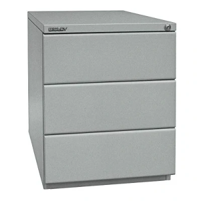 Abbildung von BISLEY Rollcontainer OBA mit 25 mm Top, 3 Universalschubladen, Metall, 355 Silber, 56.5 x 42 51.9 cm