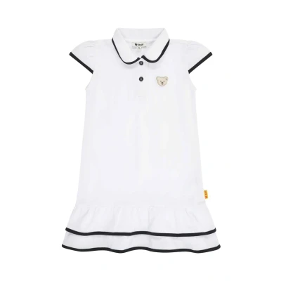 Abbildung von Steiff Summer Breeze Jerseykleid für Kinder, Größe: 104, Bright white