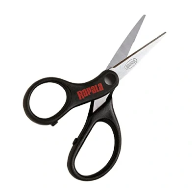 Abbildung von Rapala Anglerschere Super Line Scissors Angelzubehör Spezielle für geflochtenes und alle Angelschnüre Präzise Schnitte Rostfreier Stahl Große Grifflöcher Schwarz/Rot, Einzigartig