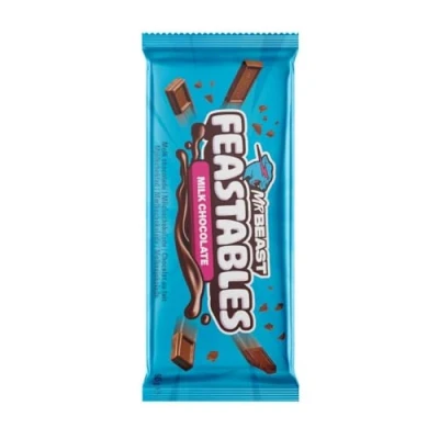 Abbildung von Feastables MrBeast Milchschokolade Schokoriegel, 1 Stück, 60 g Seien Sie der Erste, den neuesten riegel probiert Ideal als Geschenk für Frühstück Weihnachten und Geburtstagsfeiern