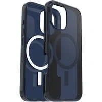 Abbildung von OtterBox Symmetry Series Clear MagSafe transparente Hülle für iPhone 16, stoßfest, sturzsicher, schützende Hülle, 3X getestet nach Militärstandard, Transparent/Blau