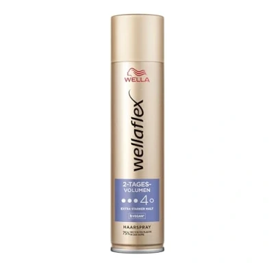 Abbildung von Wellaflex 2 Tages Volumen Haarspray Für Frauen Bis zu Tage flexibler Halt lang anhaltendes Styling Sanft zur Kopfhaut, dermatologisch getestet Vegane Formel Haltegrad 4 250ml
