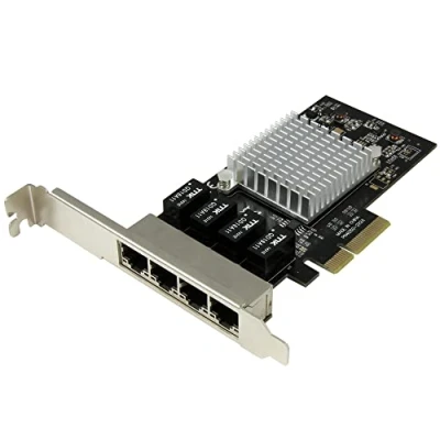 Abbildung von StarTech.com 4 Port PCI Express Gigabit Ethernet Netzwerkkarte, Intel I350 NIC, fach PCIe Netzwerk Adapter mit Chip