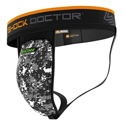 Abbildung von Shock Doctor Athletic Supporter Tiefschutz/Jockstrap mit Aircore Hart oder Softschutzschale S Schwarz