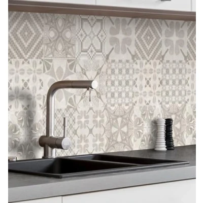 Abbildung von MyMaxxi Selbstklebende Küchenrückwand Folie ohne Bohren Motiv Mosaik Beige 60cm hoch Klebefolie Wandbild Küche Wand Deko Kachel Fliese 80 x