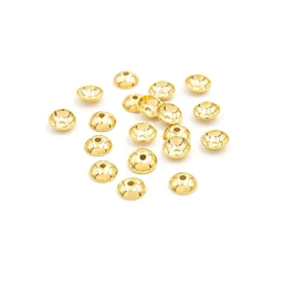 Abbildung von Vintageparts Perlkappen aus 304 Edelstahl in goldfarben 4mm zum Schmuck selber basteln