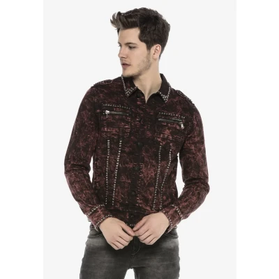 Abbildung von Cipo &amp; Baxx CAIN Jeansjacke, Herren, Größe: Medium, Burgundy