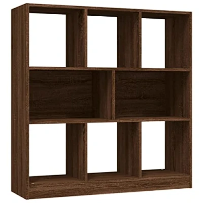 Abbildung von vidaXL Bücherregal, Standregal für Flur Wohnzimmer Büro, Büroregal mit viel Stauraum, Regal Aktenregal Raumteiler, Braun Eichen Optik Holzwerkstoff